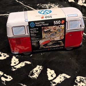 Vintage style tin bus puzzle box with puzzle (never opened)